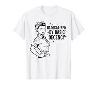 Radicalized by Basic Decency Cita Feminista Retro Camiseta