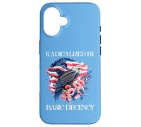 Radicalized by Basic Decency Flag Pro Democracy Anti Fascism Carcasa para iPhone 16