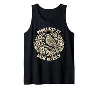 Radicalized by Basic Decency Folk Art Emblem Apparel Camiseta sin Mangas
