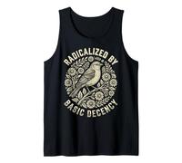 Radicalized by Basic Decency Folk Art Emblem Apparel Camiseta sin Mangas