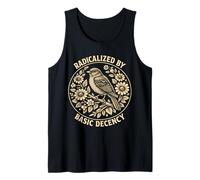Radicalized by Basic Decency Folk Art Emblem Apparel Camiseta sin Mangas