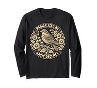 Radicalized by Basic Decency Folk Art Emblem Apparel Manga Larga