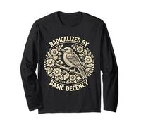 Radicalized by Basic Decency Folk Art Emblem Apparel Manga Larga