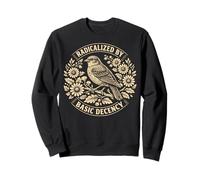 Radicalized by Basic Decency Folk Art Emblem Apparel Sudadera