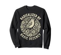 Radicalized by Basic Decency Folk Art Emblem Apparel Sudadera