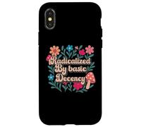 Radicalized By Basic Decency Retro Flowers Mushrooms Colors Carcasa para iPhone X/XS
