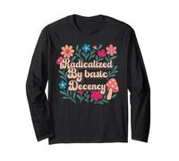 Radicalized By Basic Decency Retro Flowers Mushrooms Colors Manga Larga