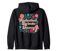 Radicalized By Basic Decency Retro Flowers Mushrooms Colors Sudadera con Capucha