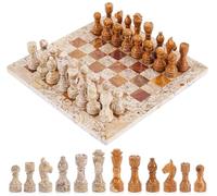 RADICALn 16 Inches Handmade Dark and Light Brown Original Marble Two Players Full Chess Game Set by RADICALn