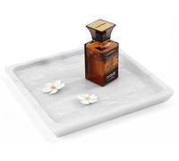 Radicaln Bandeja cuadrada de mármol de 10 pulgadas, color blanco, hecha a mano, para suministros de fiesta, cuenco moderno para servir y bandejas de comida para fiestas, bandejas de cafetería para