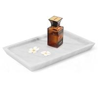 Radicaln Bandeja de mármol blanca de 12 pulgadas, hecha a mano, para encimera de cocina, bandeja de tocador de almacenamiento de maquillaje, bandeja de baño