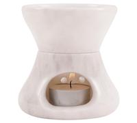 Radicaln Calentador de mantequilla de mármol blanco de 4 pulgadas, hecho a mano, para fiestas, juego de fondue para cocina, chocolate blanco derretido con derretidor de mantequilla