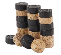 Radicaln Figuras de cuadros de mármol de 1.25 pulgadas, negro y coral, hechas a mano, juego de mesa al aire libre, piezas de ajedrez, juego de ajedrez de viaje, juego de mesa clásico de damas al aire