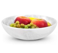 Radicaln Frutero de mármol de 10 pulgadas, color blanco, hecho a mano, para organización de cocina, decoración de granja, soporte de frutas para mesa de comedor, plato de frutas, organización de