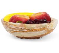 Radicaln Frutero de mármol de 10 pulgadas, ónix verde hecho a mano, soporte para frutas y verduras, cuenco decorativo para decoración de encimera de cocina, plato de frutas, soporte para plátanos