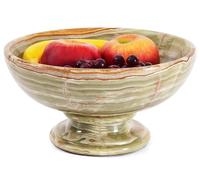 Radicaln Frutero de mármol de ónix verde de 10.0 x 5.0 in, almacenamiento de frutas hecho a mano para decoración de cocina de granja, soporte decorativo para frutas para decoración del hogar