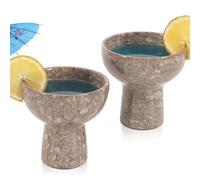 Radicaln Juego de 2 vasos de margarita de mármol de 4 pulgadas, hechos a mano, para cristalería vintage, vasos de whisky soplados a mano, juego de 2 vasos de margarita y vasos de martini