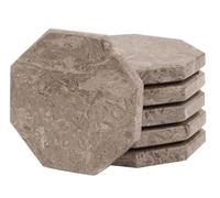 Radicaln Juego de 6 posavasos de mármol con estrella de 3.5 pulgadas, hechos a mano, elegantes posavasos para bebidas, ideal para mesa redonda y decoración de granja, posavasos para bebidas