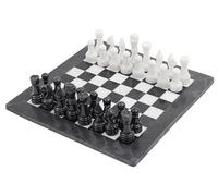 Radicaln Juego de ajedrez de mármol de 15 pulgadas, hecho a mano, juegos de mesa clásicos en blanco y negro para adultos, tablero de ajedrez de mármol de lujo y 32 piezas de ajedrez