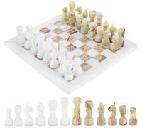 Radicaln Juego de Mesa de ajedrez de mármol de 12 Pulgadas, Juegos de Mesa de Lujo Hechos a Mano de ónix Blanco y Verde para Adultos