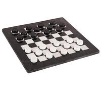 Radicaln Juego de Mesa de Damas de mármol, 15 Pulgadas, Blanco y Negro, Hecho a Mano, Juego de Damas de Torneo para 2 Jugadores, Juegos de Mesa portátiles para niños