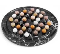 Radicaln Juego de Mesa Solitario de mármol de 10 Pulgadas, Verona Hecho a Mano, Juego de Rompecabezas para Adultos, Ideal para Mesa de café, Juego Solitario con 42