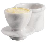 Radicaln mantequera macetero hecho a mano mármol mantequilla 10,8 cm, almacenamiento de cocina de mármol - Utilizado como soporte de mantequilla - almacenamiento de mantequilla Blanca para Cocina