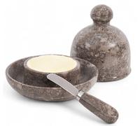 Radicaln Mantequillera de mármol con tapa, 15.2 x 14.0 cm, esparcidor de mantequilla hecho a mano, accesorios de cocina y decoración de cocina de granja, recipiente de mantequilla para el hogar y la