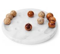Radicaln Marble Tic Tac Toe - Juego de mesa de 10 pulgadas, rojo y coral, hecho a mano, juegos de mesa de estrategia para decoración de mesa de café, juegos de mesa para adultos para noche de juegos