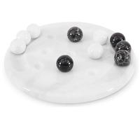 Radicaln Marble Tic TAC Toe - Juego de Mesa Hecho a Mano de 10 Pulgadas, Blanco y Negro, para Adultos, Ideal para Exteriores y Viajes, Regalo Divertido para Adultos, Ideal para el Centro