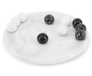Radicaln Marble Tic TAC Toe - Juego de Mesa Hecho a Mano de 10 Pulgadas, Blanco y Negro, para Adultos, Ideal para Exteriores y Viajes, Regalo Divertido para Adultos, Ideal para el Centro