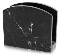 Radicaln Servilletero de 14 cm, mármol negro hecho a mano, elegante como decoración para bodas y para colocar servilletas de cocina. Para servilletas de café y cóctel, accesorios de cocina