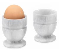 Radicaln Set de 2 soportes para huevos de mármol blanco hechos a mano, utensilios de cocina para mesa de comedor pequeña, para huevos pasados por agua y como decoración de mesa