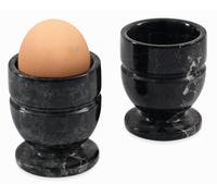 Radicaln Set de 2 soportes para huevos de mármol negro hechos a mano, para la mesa de la cocina. Utensilio de cocina ideal para almacenar huevos, set de cocina