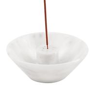 Radicaln Soporte de incienso de mármol blanco de 5.5 pulgadas, hecho a mano, soporte para varillas de incienso para agarrar fácilmente cenizas de incienso con varillas de incienso, quemador de