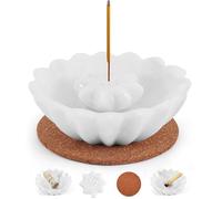 Radicaln Soporte de incienso de mármol de 5.5 pulgadas, color blanco, hecho a mano, palo de palo, para decoración del hogar, soporte de incienso moderno para palos, varillas de incienso de citronela