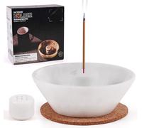 Radicaln Soporte de incienso de mármol de 5.5 pulgadas, hecho a mano, cenicero de mármol blanco para el hogar, regalo ideal de San Valentín, incienso decorativo y soporte de palo santo para sala de