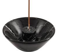 Radicaln Soporte de incienso de mármol negro hecho a mano para varillas con 9 agujeros de incienso, ideal para decoración de habitación, decoración espiritual, picaduras de mosquitos y atrapadores de