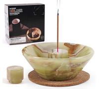 Radicaln Soporte de Incienso de mármol, ónix Verde de 5.5 Pulgadas, Hecho a Mano, con 9 Agujeros de Incienso, Soporte de Incienso para Varillas, bandejas de Ceniza para Interiores, Varillas de