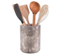 Radicaln Soporte para utensilios de mármol de 6.5 pulgadas, juego de espátulas oceánicas hechas a mano para encimera de cocina, tarro de utensilios de cocina de mármol y organizador de artículos