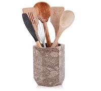 Radicaln Soporte para utensilios de mármol de 6.5 pulgadas, juego de espátulas oceánicas hechas a mano para encimera de cocina, tarro de utensilios de cocina ideal y organizador esencial de cocina