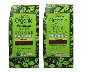 Radico Colour Me Organic - Tinte para el pelo (2 x 100 g), color rojo vino