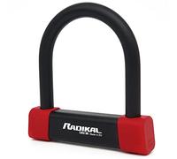 RADIKAL RK120125 Candado Moto U Alta Seguridad Homologado SRA, 120x220mm Bloqueo Cepo Rueda, Acero Cementado, Arco ø18mm, Revestido, Doble Cierre, Cerradura Antirrobo U Scooter, Bici Eléctrica