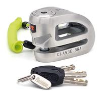 RADIKAL RK310S Candado Moto Premium, Antirrobo Disco Homologado SRA, Testado Doble Bloqueo ø10mm, Exclusivo Diseño Doble Puente, Cerradura Alta Seguridad, Acero Inoxidable, Cepo Pinza Motos y Scooter