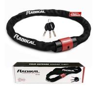 RADIKAL RK466 Candado Bicicleta Cadena Antirrobo de Acero ø6mm, 100cm, Cierre Giratorio con Tapa, Cadena Ligera Flexible, Antirobo Motocicleta, Bloqueo Universal Moto Scooter Bici, Cerradura Seguridad
