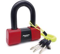 RADIKAL RK75 Candado Moto Disco Mini U Homologado SRA Premium, Más Disuasorio, Testado Brutalmente, Arco ø18mm de Acero Cementado, Doble Cierre, Cable Recordatorio, Bloqueo Antirrobo Cepo Disco Freno