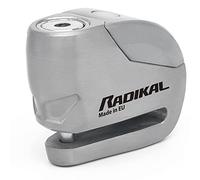 RADIKAL RK9Z Candado Moto Disco Alarma 120db Botón ON, Warning Avisador, 100% Metal Impermeable, Pila Litio, Antirrobo Pinza Freno Metálico Universal para Motos Scooter Bicicleta Electrica Patinete