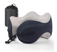 Radikor Almohada de Viaje, Cojin Cuello Viaje de Espuma Memoria, Ergonómica Almohada Cervical para Oficina Avión Tren Coche Viajando, Travel Neck Pillow Almohada Avion con Bolsa de Almacenamiento