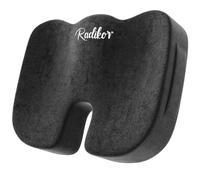 Radikor Cojin Coxis, Cojin Silla Oficina, Cojin Ortopedico Ergonómico, Fabricado en Espuma con Memoria, con Base Antideslizante, Alivia el Coxis, Negro