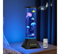 Radikor Lámpara Medusa Bluetooth, Gran Lámpara Acuario LED de Ambiente | 17 colores, mando a distancia, ruido blanco, motor ultrasilencioso y efecto océano realista para dormitorio y salón